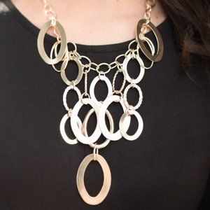 A Golden Spell Gold  Necklace & Earing set (012)